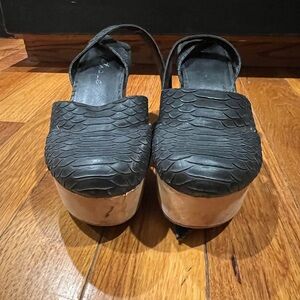 Free People Black Textured Platform Heels